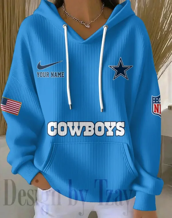 Dallas Cowboys Women Ribbed Hoodie SPTWRBHD009 - Image 5