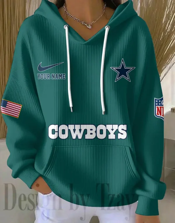 Dallas Cowboys Women Ribbed Hoodie SPTWRBHD009 - Image 6