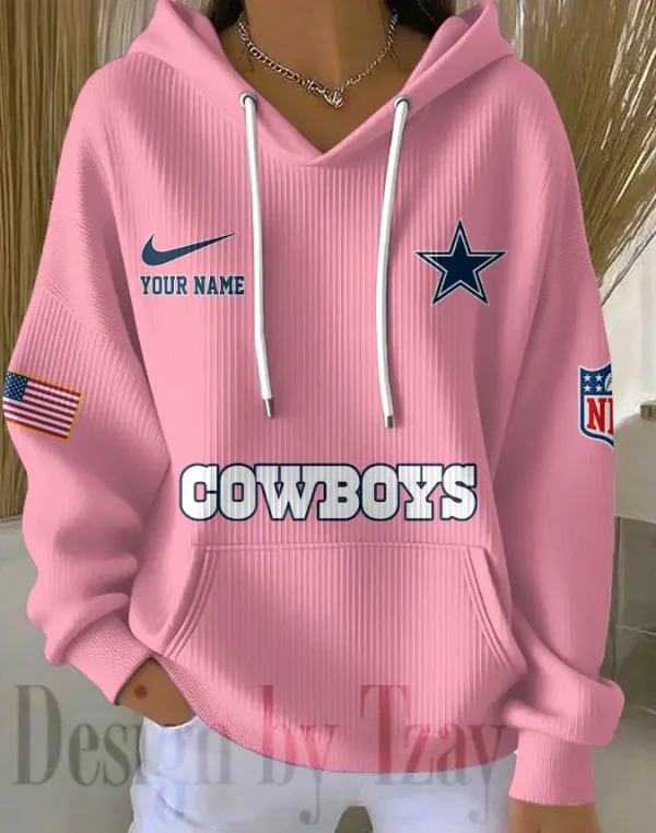 Dallas Cowboys Women Ribbed Hoodie SPTWRBHD009 - Image 7