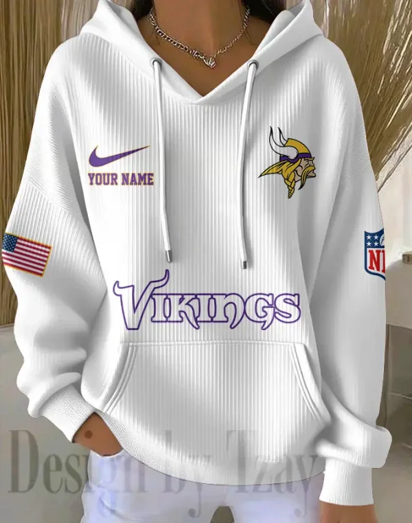 Minnesota Vikings Women Ribbed Hoodie SPTWRBHD021 - Image 2