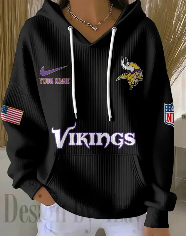 Minnesota Vikings Women Ribbed Hoodie SPTWRBHD021 - Image 4