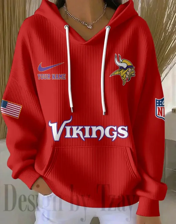 Minnesota Vikings Women Ribbed Hoodie SPTWRBHD021 - Image 6