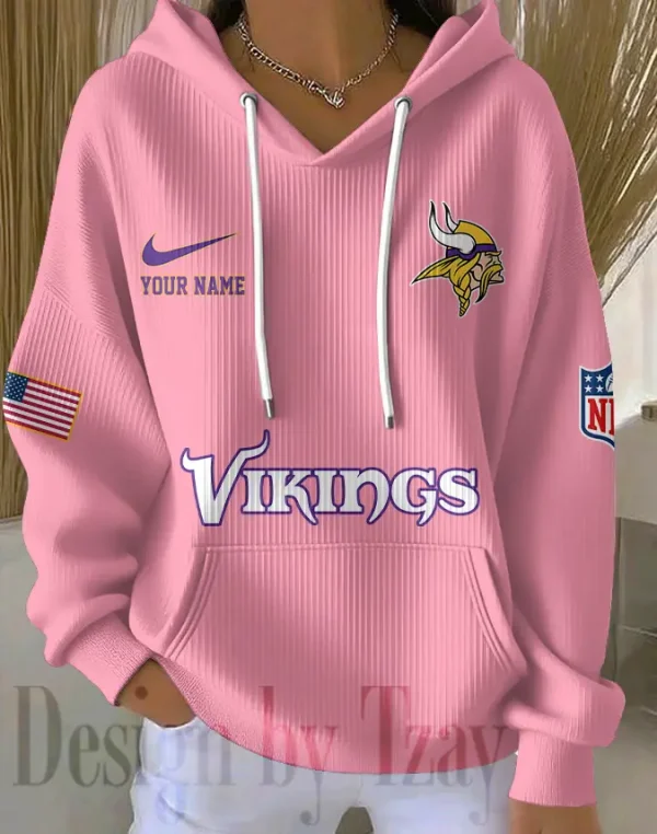 Minnesota Vikings Women Ribbed Hoodie SPTWRBHD021 - Image 7