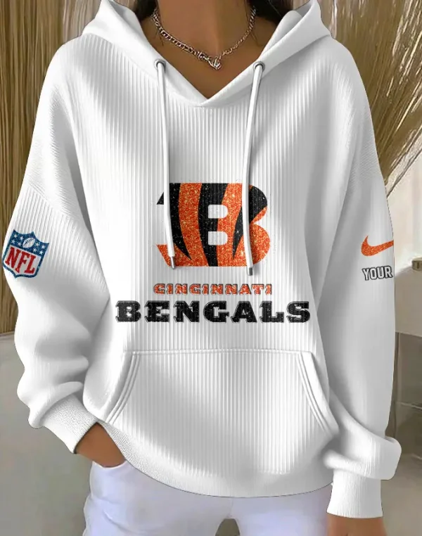 Cincinnati Bengals Women Ribbed Hoodie SPTWRBHD039 - Image 6