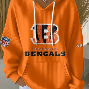 Cincinnati Bengals Women Ribbed Hoodie SPTWRBHD039