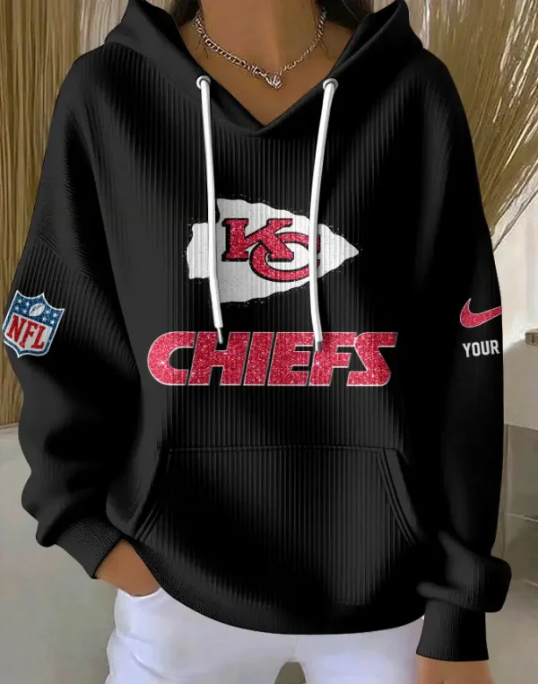 Kansas City Chiefs Women Ribbed Hoodie SPTWRBHD048 - Image 3