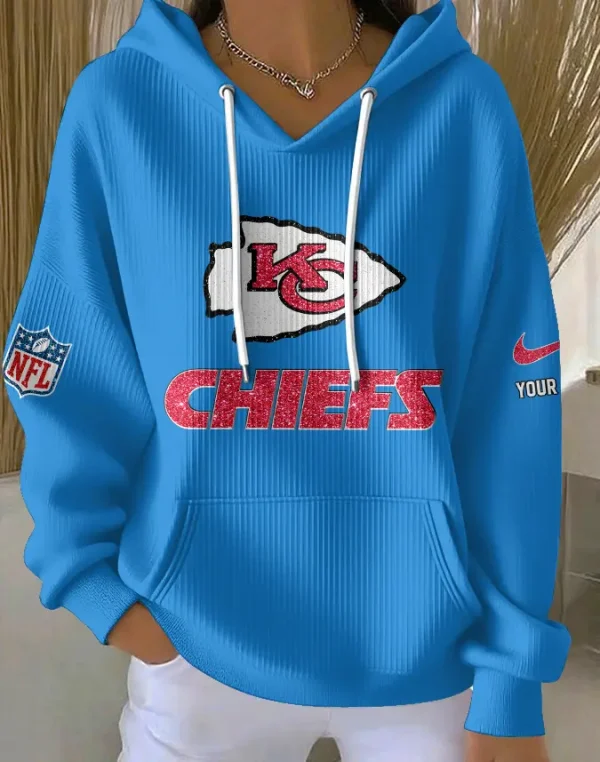 Kansas City Chiefs Women Ribbed Hoodie SPTWRBHD048 - Image 5