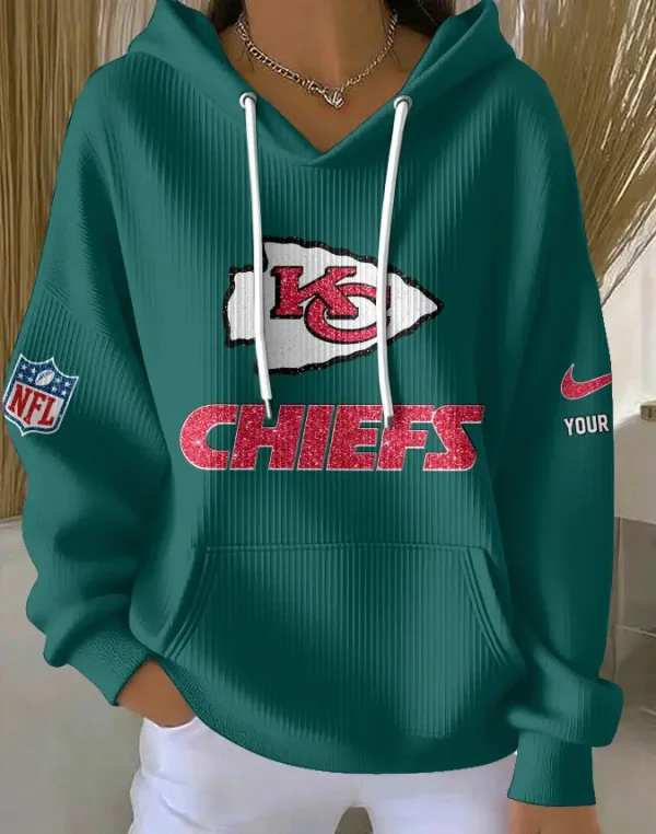 Kansas City Chiefs Women Ribbed Hoodie SPTWRBHD048 - Image 6