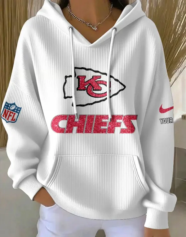 Kansas City Chiefs Women Ribbed Hoodie SPTWRBHD048 - Image 7