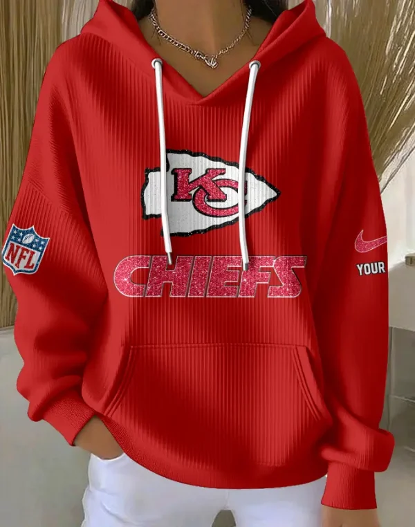 Kansas City Chiefs Women Ribbed Hoodie SPTWRBHD048