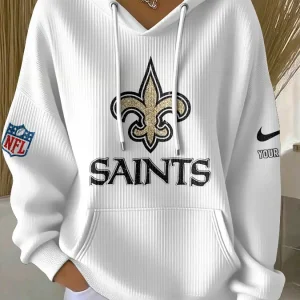 New Orleans Saints Women Ribbed Hoodie SPTWRBHD055