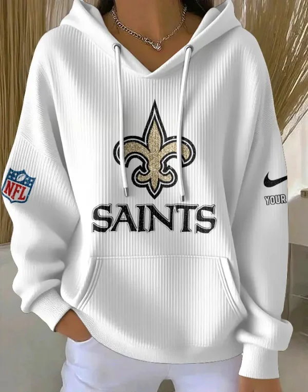 New Orleans Saints Women Ribbed Hoodie SPTWRBHD055