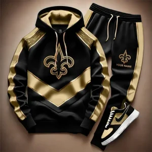 NFL New Orleans Saints Combo Hoodie Long Pants And AirForce1 Sneakers Gift For Fan New Trends098