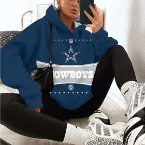 Dallas Cowboys Printed Hooded Pocket Pullover Hoodie AZCHD301