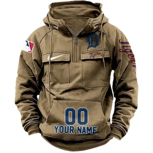 Detroit Tigers Vintage Men Hoodie AZVMHD180