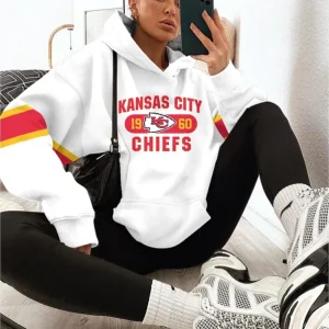 Kansas City Chiefs Printed Hooded Pocket Pullover Hoodie AZCHD339