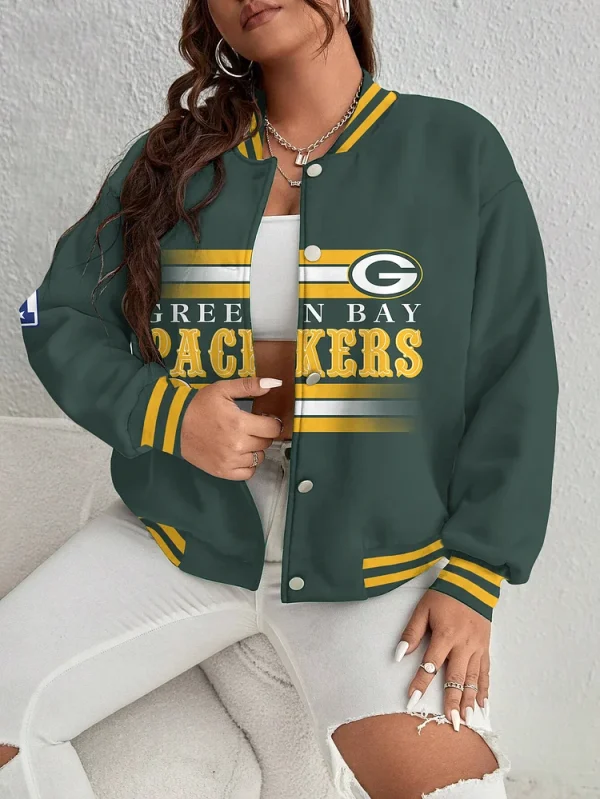 Green Bay Packers Women Limited Edition Full-Snap Casual Jacket CJ14 - Image 2