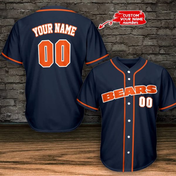 Chicago Bears Personalized Baseball Jersey BG782 - Image 2