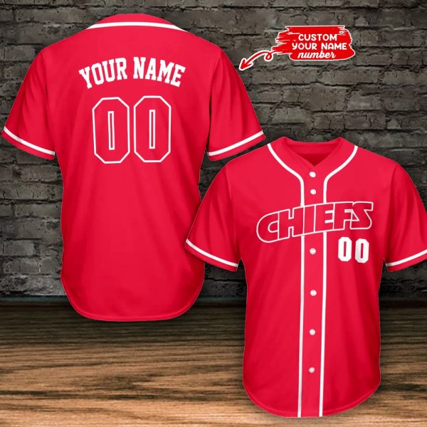 Kansas City Chiefs Personalized Baseball Jersey BG784 - Image 2