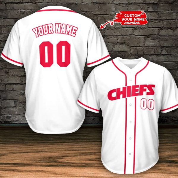 Kansas City Chiefs Personalized Baseball Jersey BG784 - Image 3