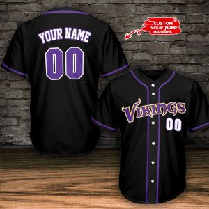 Minnesota Vikings Personalized Baseball Jersey BG798