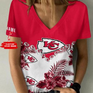 Kansas City Chiefs Personalized V-neck Women T-shirt BG487