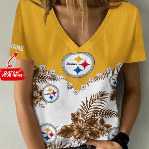 Pittsburgh Steelers Personalized V-neck Women T-shirt BG608