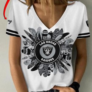 Las Vegas Raiders Personalized V-neck Women T-shirt BG627