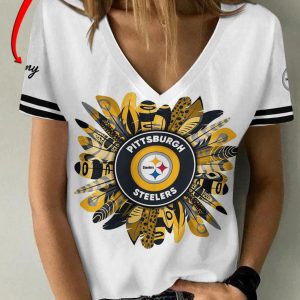Pittsburgh Steelers Personalized V-neck Women T-shirt BG628
