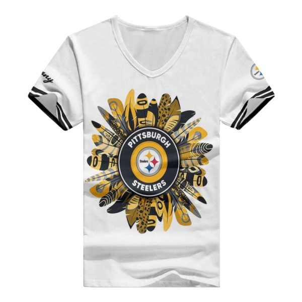 Pittsburgh Steelers Personalized V-neck Women T-shirt BG628 - Image 2