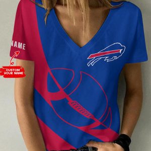 Buffalo Bills Personalized V-neck Women T-shirt BG647