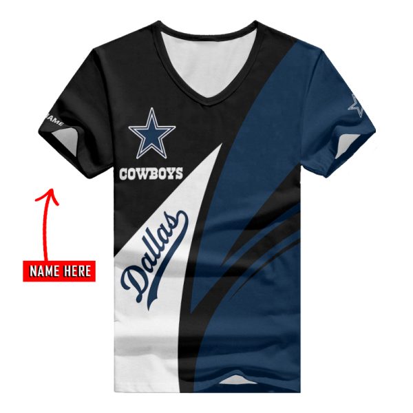 Dallas Cowboys Personalized V-neck Women T-shirt BG655 - Image 2