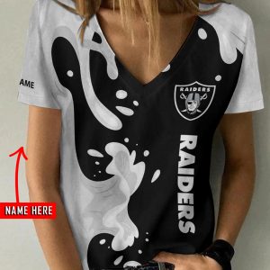 Las Vegas Raiders Personalized V-neck Women T-shirt BG657
