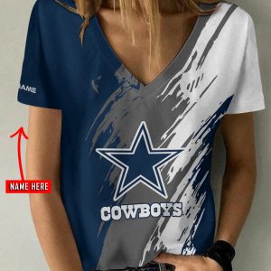 Dallas Cowboys Personalized V-neck Women T-shirt BG660