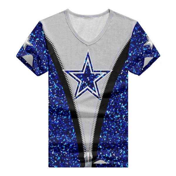 Dallas Cowboys Personalized V-neck Women T-shirt BG662 - Image 2