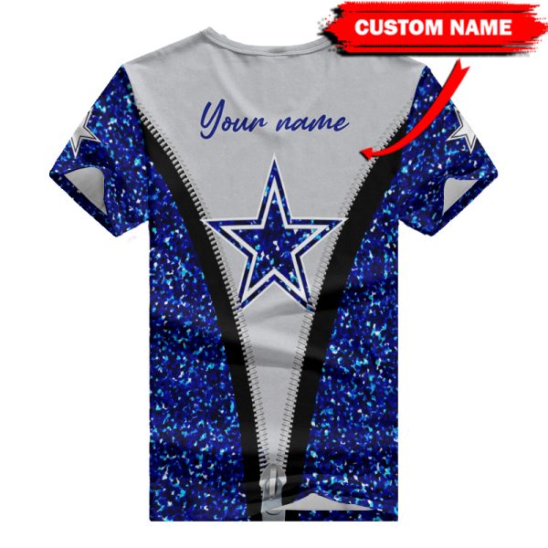 Dallas Cowboys Personalized V-neck Women T-shirt BG662 - Image 3