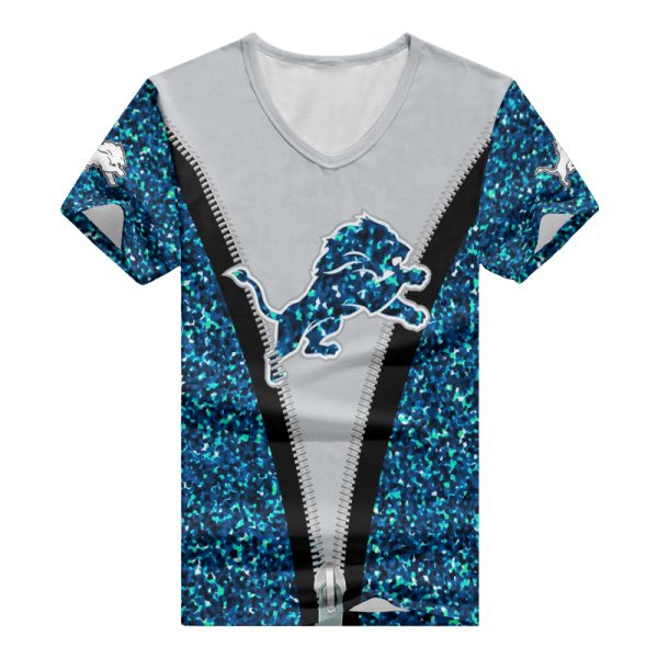 Detroit Lions Personalized V-neck Women T-shirt BG663 - Image 2