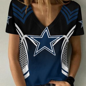 Dallas Cowboys V-neck Women T-shirt BG667