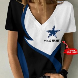 Dallas Cowboys Personalized V-neck Women T-shirt BG686