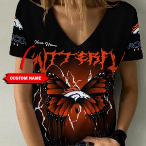 Denver Broncos Personalized V-neck Women T-shirt BG757