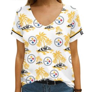 Pittsburgh Steelers Summer Collection V-neck Women T-shirt | Shorts BG688