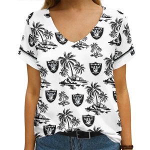 Las Vegas Raider Summer Collection V-neck Women T-shirt | Shorts BG690