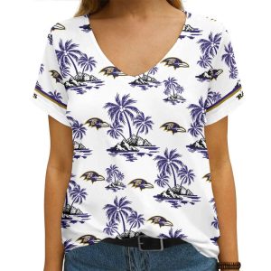 Baltimore Ravens Summer Collection V-neck Women T-shirt | Shorts BG695