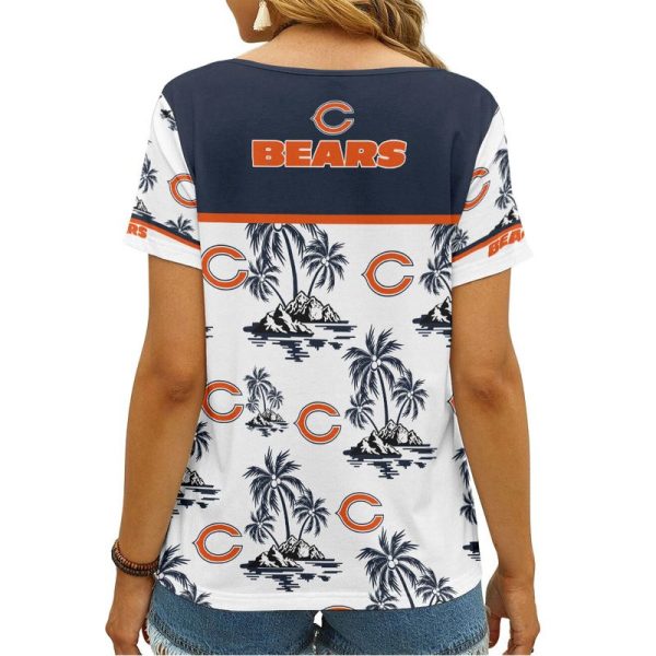 Chicago Bears Summer Collection V-neck Women T-shirt | Shorts BG702 - Image 2