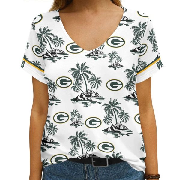 Green Bay Packers Summer Collection V-neck Women T-shirt | Shorts BG703