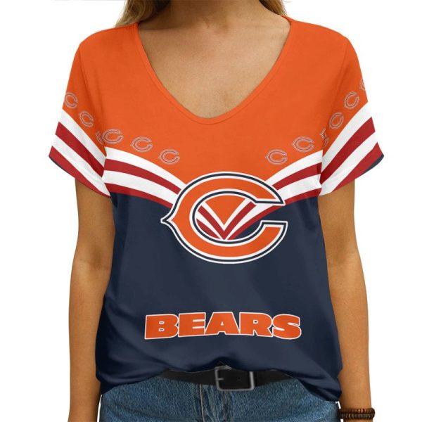 Chicago Bears V-neck Women T-shirt AGCWTS389