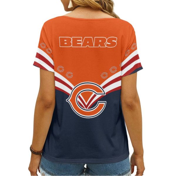 Chicago Bears V-neck Women T-shirt AGCWTS389 - Image 2