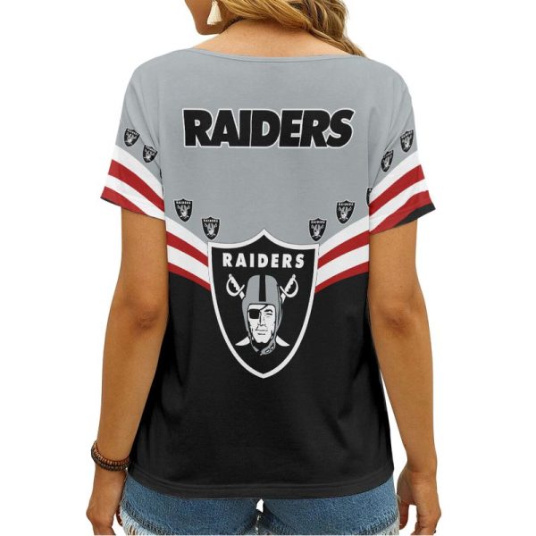 Las Vegas Raiders V-neck Women T-shirt AGCWTS402 - Image 2