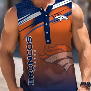 Denver Broncos  Button Tank Tops Sleeveless Summer Shirt BTSSS111