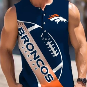 Denver Broncos  Button Tank Tops Sleeveless Summer Shirt BTSSS112